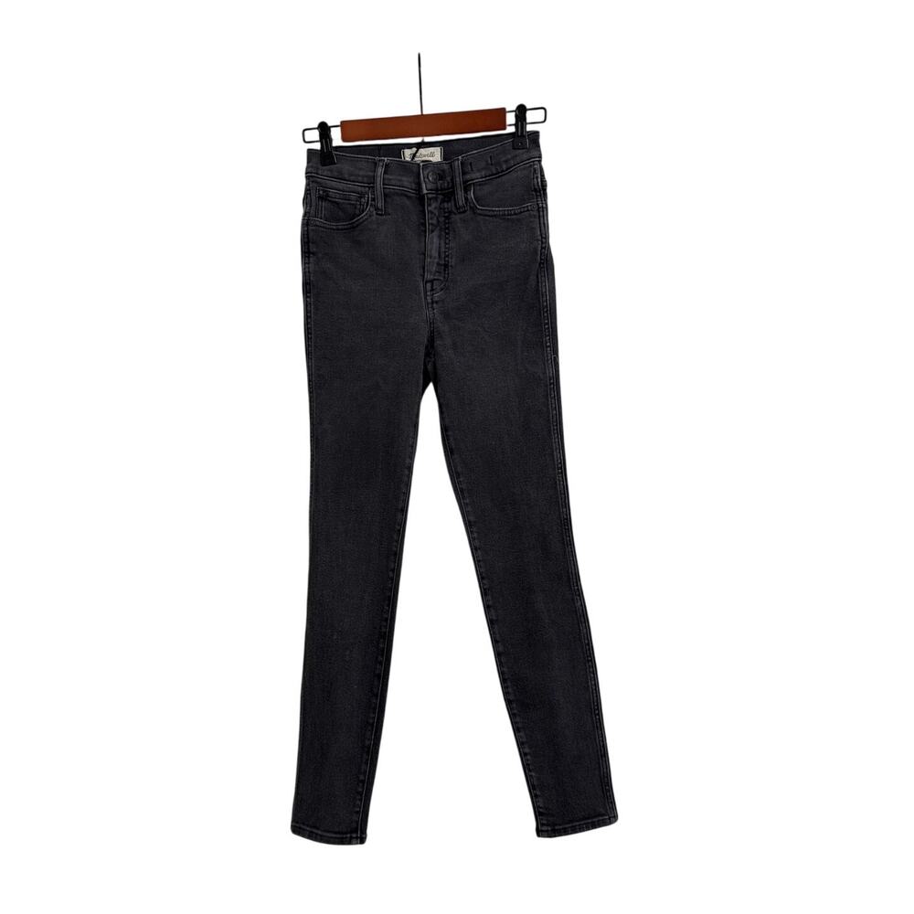 Madewell Jeans Black Gray Faded High Rise Straight Skinny Jeans Size 26 - Picture 2 of 5